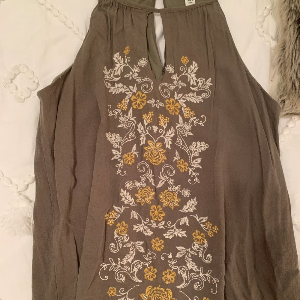 Olive Green Dress Floral.